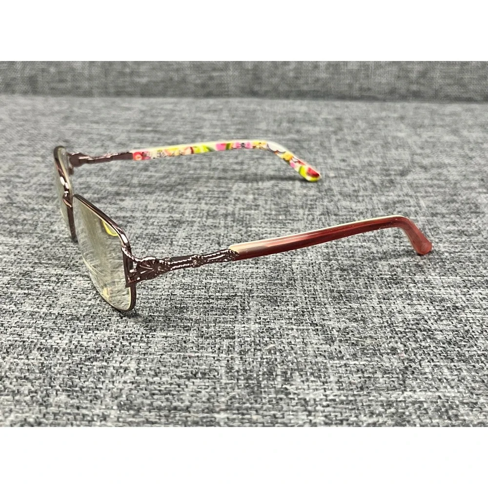 Vera Bradley Greta Clementine Floral Oval Eyeglasses Brown Metal 56-16-135 CLM